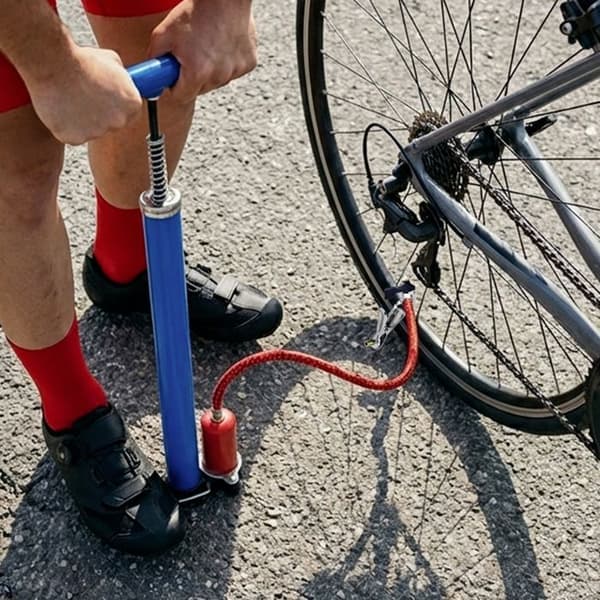 Manuell Mini Luftpump för Cykel 120 PSI Multi Ventil Blå Blå