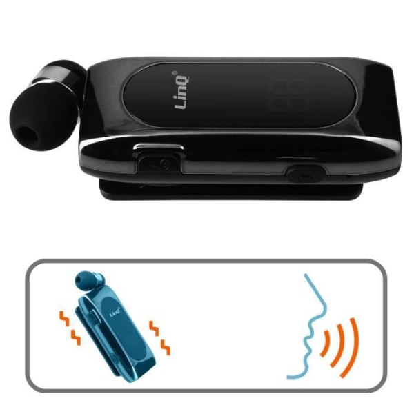 Bluetooth Headset Autonomy 20 timmars flerpunktsanslutning R8388 LinQ Svart