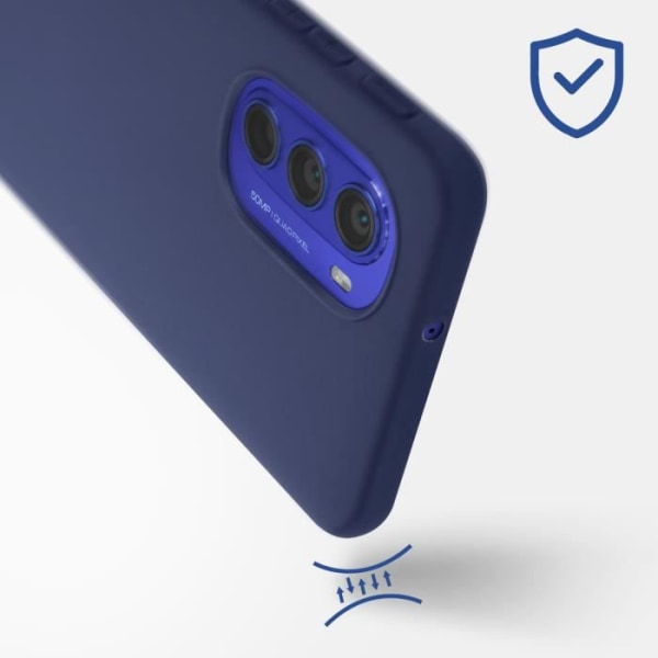 Motorola Moto G51 5G Fodral Flexibel Silikon Matt Finish Anti-fingeravtryck Midnattsblå