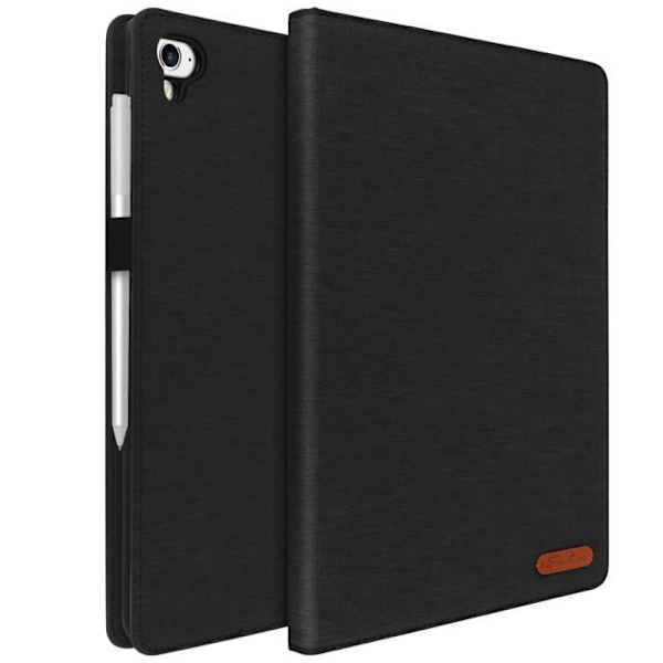 Kortfodral - AVIZAR - iPad Air / iPad 9.7 - Ekologisk läder - Tyg - Kompatibel 9,7 tum Svart