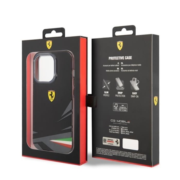 Cover til iPhone 14 Pro i stødsikker TPU model Italia Ferrari Sort Svart