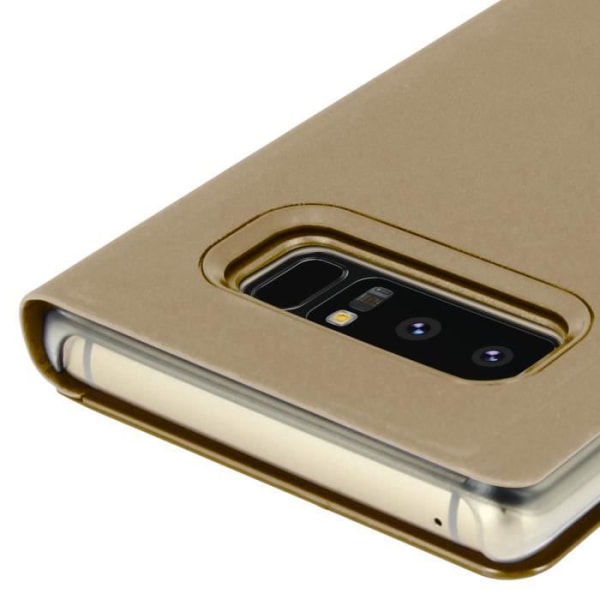 Galaxy Note 8 Folio Case Spejl Funktion Stand Beskyttelse - Guld