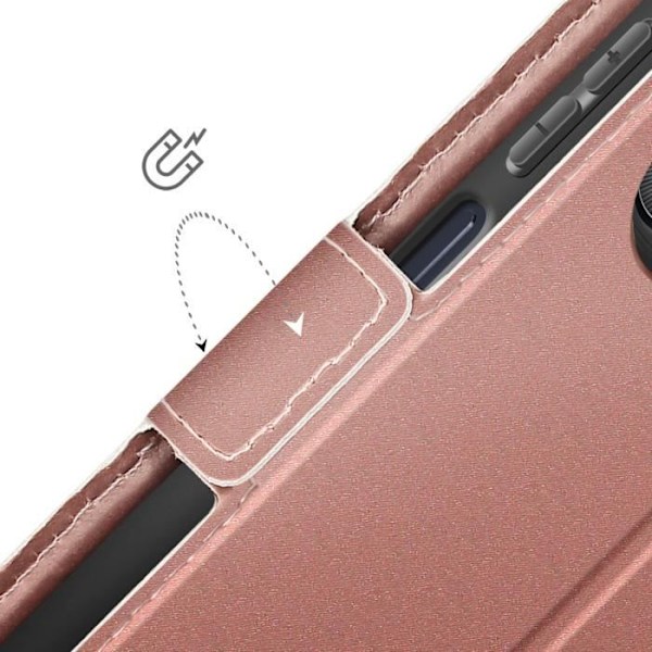 Étui til Motorola Moto G05 og E15 Kortholder Video Support Rose Champagne Rosa