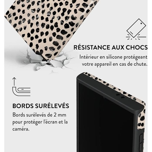 Coque för Galaxy S24 Ultra Tough Antichocs Modell Almond Latte Burga Beige Svart