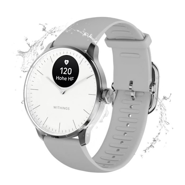Hybrid Connected Watch 42 mm EKG-overvågning 30 dages batterilevetid ScanWatch 2 Withings White