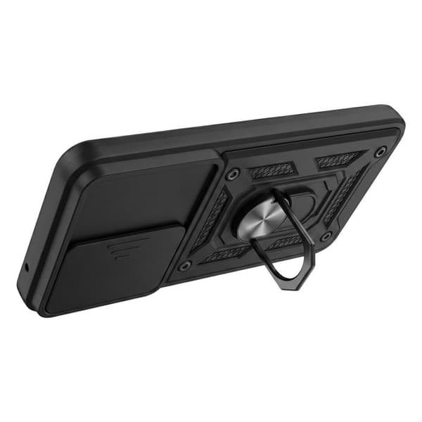 Cover til Galaxy S20 FE med glidende objektivdæksel og magnetisk ring Mayaxess Sort Svart