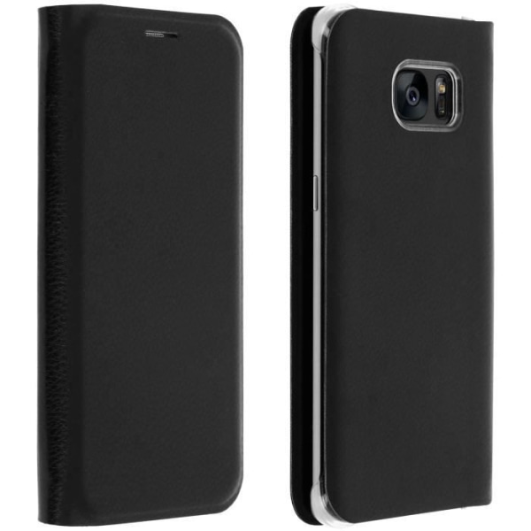 Foliotaske til Galaxy S7 Edge fuld beskyttelse - Sort Svart