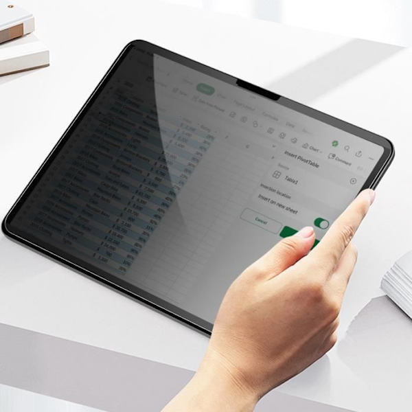 Skærmbeskytter til iPad Air 13 2024 Anti-spy Anti-ridse Magnetisk 4smarts Transparent Sort