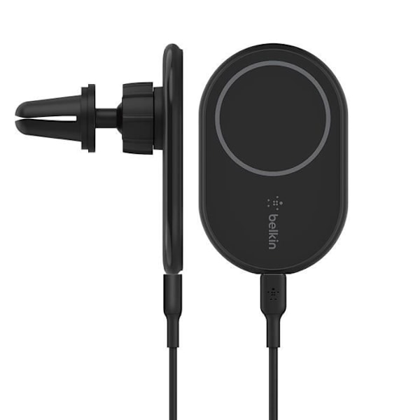MagSafe Biloplader - Belkin - 10W - Ventilationsgittermontering - Kompatibel med iPhone - USB-C inkluderet Svart