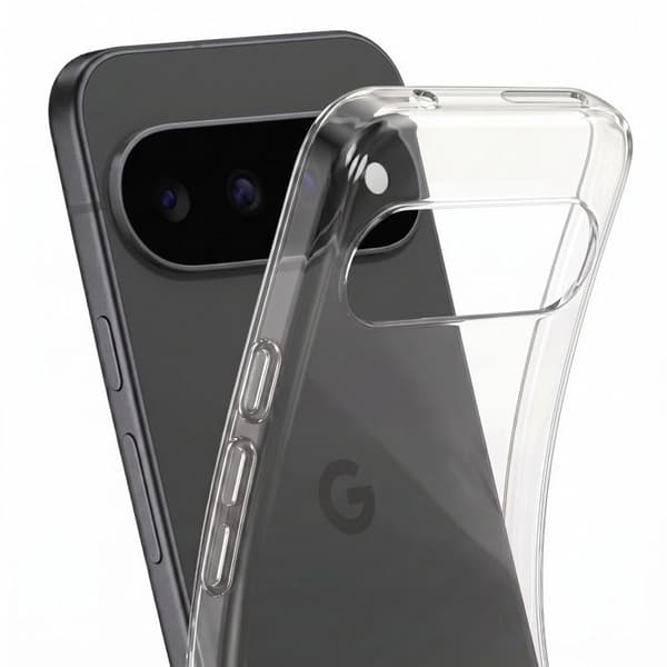 Slimfodral för Google Pixel 11 Pro med upphöjda kanter, Qi-kompatibel, transparent Vit