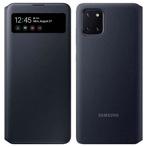 Kotelo - Samsung - Galaxy Note 10 Lite - Läpinäkyvä - S View Wallet Cover - Musta Svart