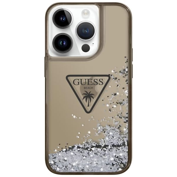 Coque Luxe til iPhone 14 Pro Max Flydende Glimmer Anti-ridser Guess Sort Transparent Svart