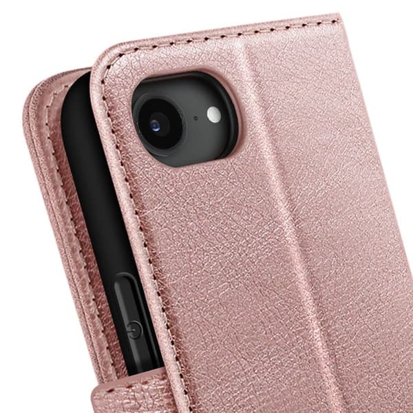 Plånboksfodral för iPhone 17:e serien Chesterfield Prägling Ställfunktion Rosa Ros