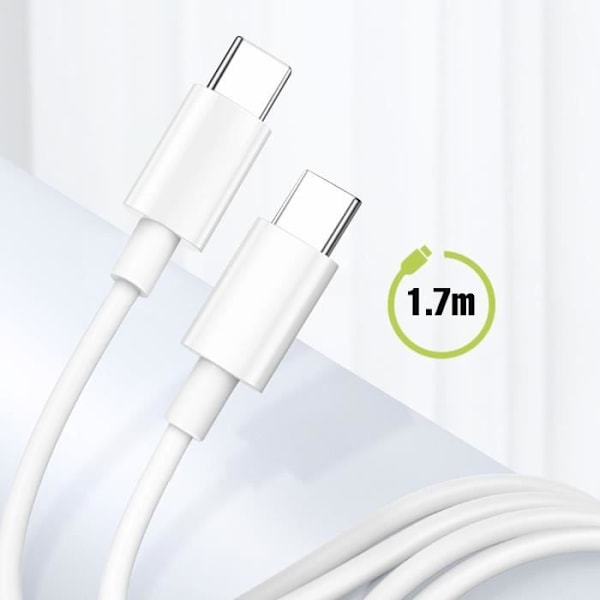 USB C väggladdare för MacBook Snabbladdning 30W Kabel 1.7m Moxie Vit Vit