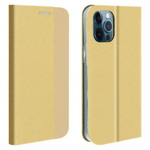 iPhone 12 Pro Max fodral Korthållare Interiör Videostöd Mjukt gyllene Gul Gul