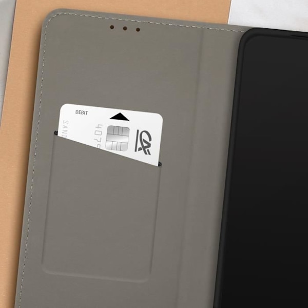 Motorola Edge 50 Neo - Suojakotelo, korttipidike ja videotuki, musta Svart