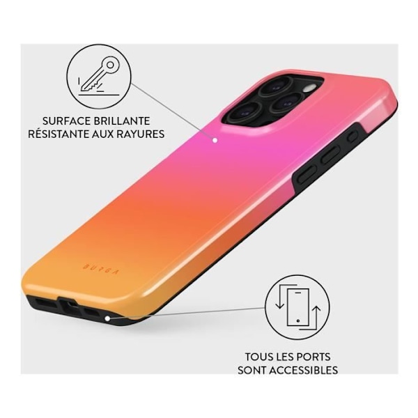 Coque til iPhone 15 Pro MagSafe Tough Antichocks Model Sunset Club Burga Multicolor Flerfärgad