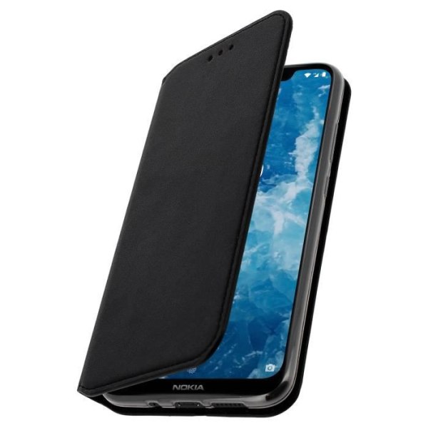 Housse - Nokia - 8.1 - Øko-læder - Kortholder - Støttefunktion - Sort Svart