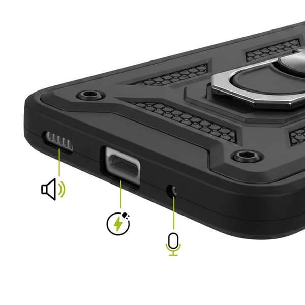 Cover til Galaxy S20 FE med glidende objektivdæksel og magnetisk ring Mayaxess Sort Svart