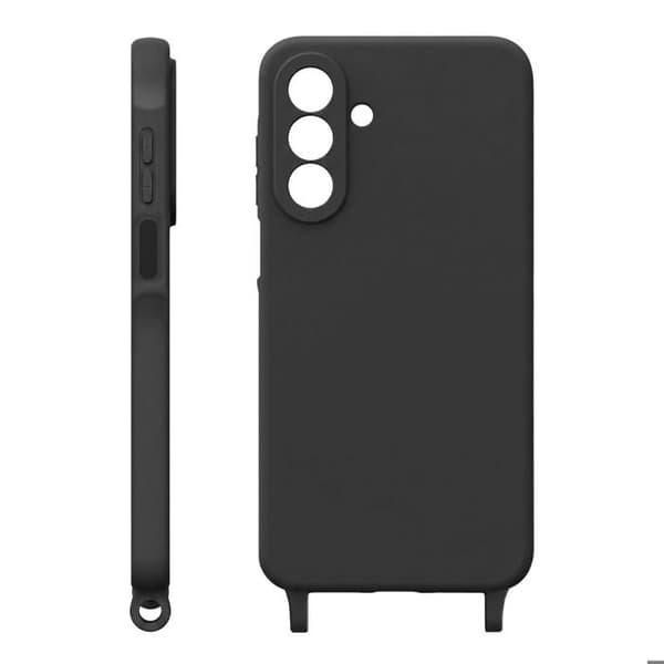 Silicone Cover til Samsung Galaxy A25 5G med Sort Halsrem Svart