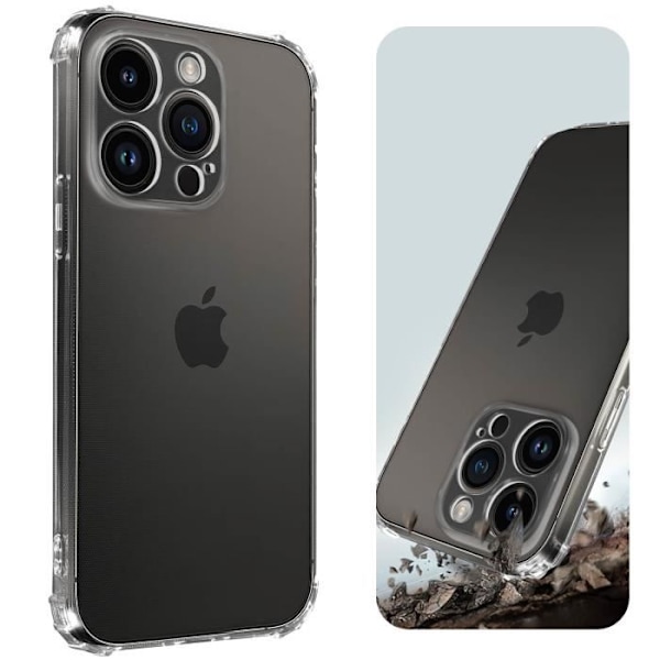 AVIZAR iPhone 14 Pro Max suojakuori - Pehmeä silikoni - Iskunkestävät vahvistetut kulmat - Läpinäkyvä Transparent