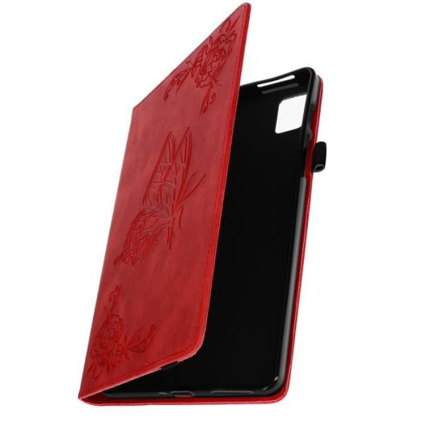 Realme Pad Mini Case Butterfly Blomster Mønster Kort Opbevaring Video Support Rød