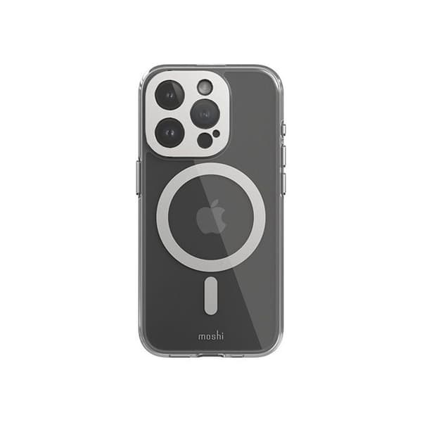 Moshi iGlaze Cover iPhone 15 Pro MagSafe Sølv – Hybrid bumper mod gulning Sølv