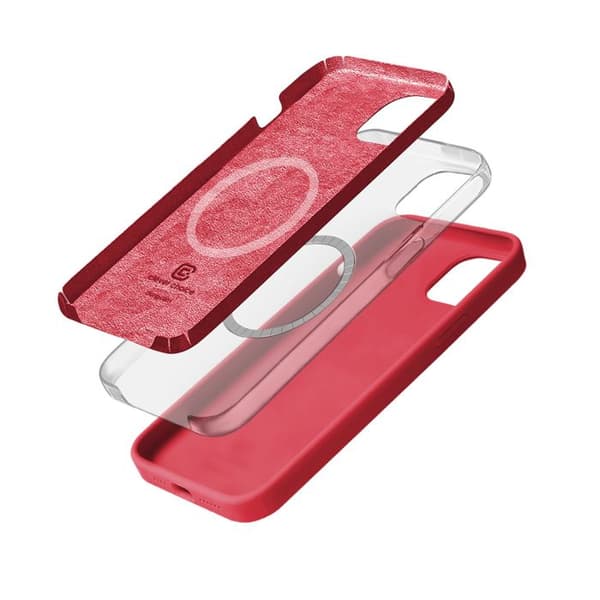 Telefoncase - Crong - iPhone 15 - Rosa - Blød - Indbyggede N52 magneter Rosa