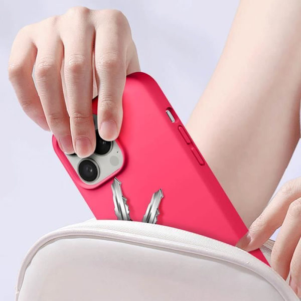 Mobilskal - Apple - iPhone 15 Pro - Premium Silikon - Fuchsia - Matt Soft Touch Rosa