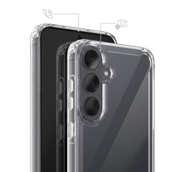 Stødabsorberende Silikone Cover til Samsung Galaxy S26 med Forstærkede Hjørner - Transparent Vit