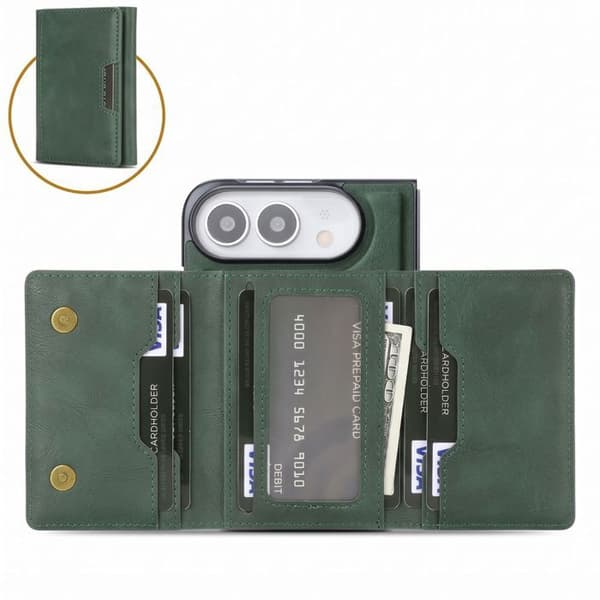 IPhone Duo Irrotettava Lompakko Kotelo MagSafe Yhteensopiva Vihreä Grön