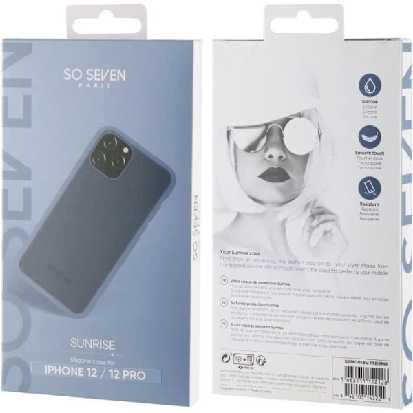 SO SEVEN Sunrise Blue Cover: Apple iPhone 12 / 12 Pro