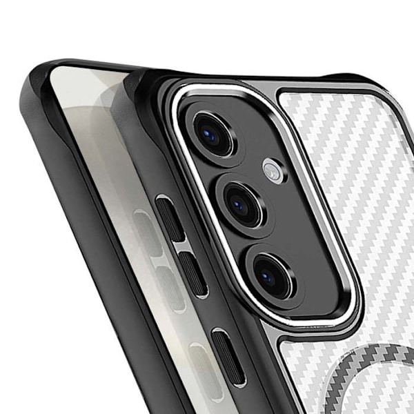 Coque för Samsung Galaxy S24 FE MagSafe Kolfiberstötabsorberande Förstärkt Svart Svart