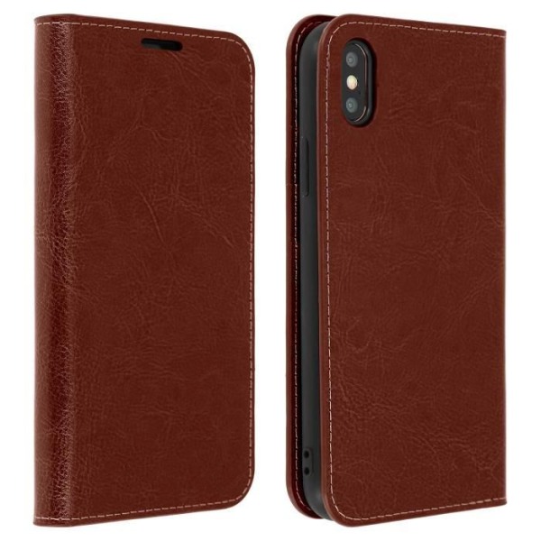 iPhone XS Max Fodral - Apple - Läder Plånboksfodral - Brun - Video Stöd - 3 Kortfack kastanj