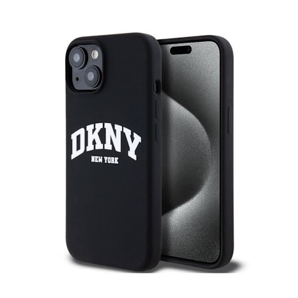 Coque til Apple iPhone 13 Liquid Silicone Edition Arch Kompatibel med MagSafe DKNY Sort Vit