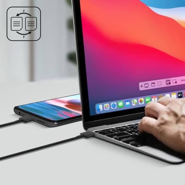 USB-C til USB-C-kabel 60W Opladning og synkronisering 1m Original Samsung Sort Svart