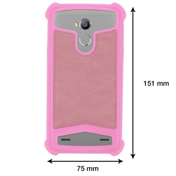 Universal smartphone-etui 5 til 5,3 tommer beskyttelsessilikonegel pink