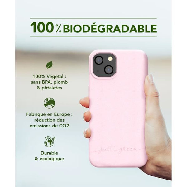Coque - Just Green - iPhone 13 - Biohajoava - Pehmeä - Vauvanvaaleanpunainen Vauvan vaaleanpunainen