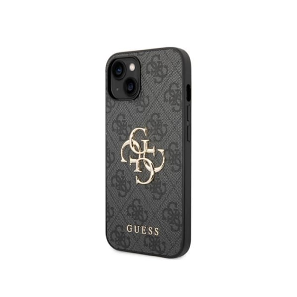 Kotelo Apple iPhone 15 PU 4G Big Guess Black -puhelimelle Svart