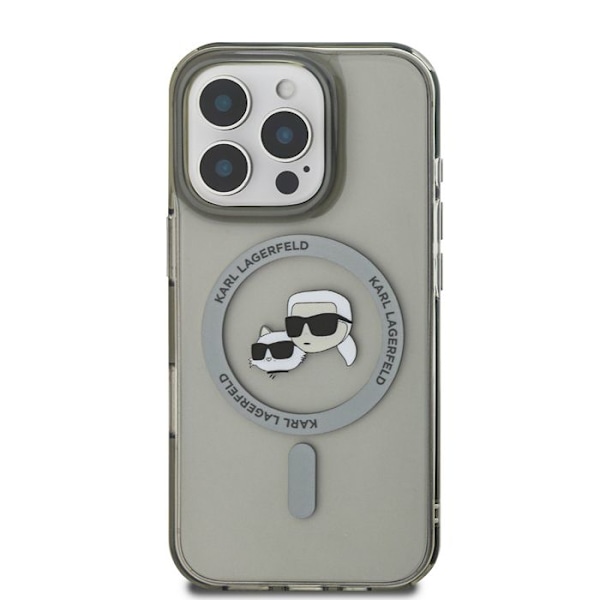 iPhone 16 Pro -kotelo - Karl Lagerfeld IML MagSafe (KLHMP16LHLHLSKCK) - Karl&Choupette metallipää