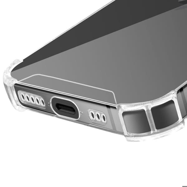 Coque til iPhone 16e Silikone Stødabsorberende Forstærkede Hjørner Akashi Gennemsigtig Vit