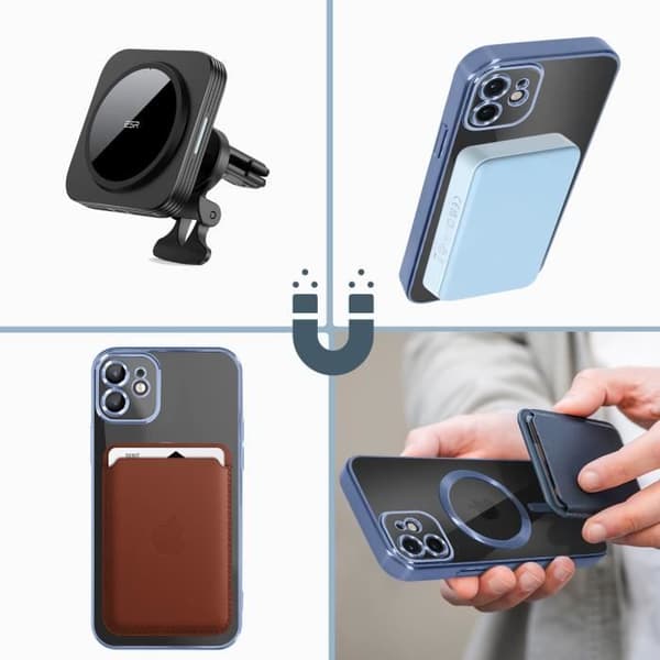 Coque MagSafe - Apple - iPhone 12 - Silikon - Kromattu - Sininen Blå