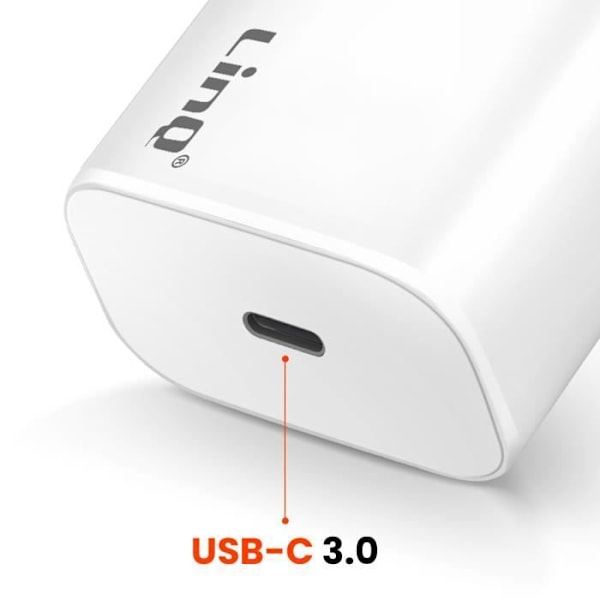 USB-C Laddare 45W - LINQ - Power Delivery 3.0 - Snabbladdning - Överspänningsskydd - Kompakt Design Vit