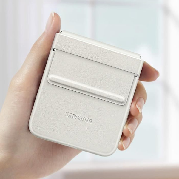 Taske til Samsung Z Flip 5 Faux Læder Flap Øko-læder Original Creme
