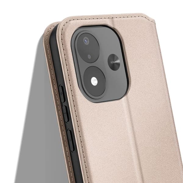 Kansilaukku Redmi Note 17:lle, Stand-toiminto, Klassinen Kulta Gul