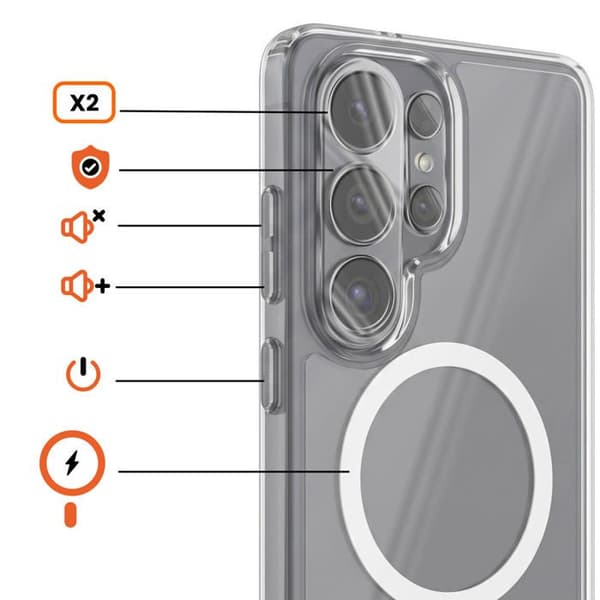 Skyddspaket för Galaxy S26 Ultra Integralt 5-i-1 Transparent Vit