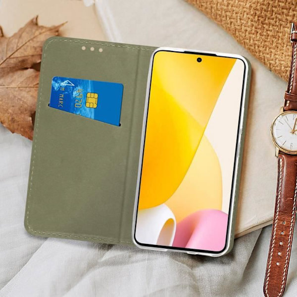 Xiaomi 12 Lite -kotelo - AVIZAR - Magneettinen läppäkorttipidike - Punainen - Jalustatoiminto Röd