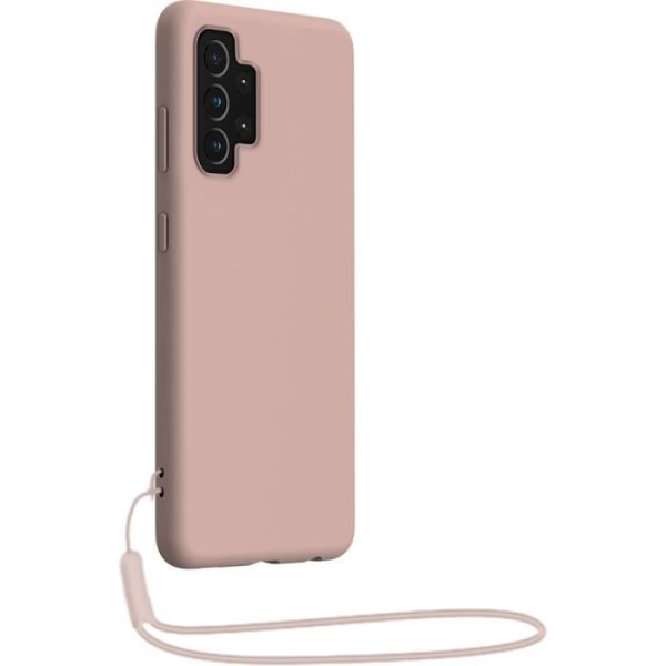 Samsung G A32 5G Silikonfodral + matchande handledsrem Nude rosa Bigben