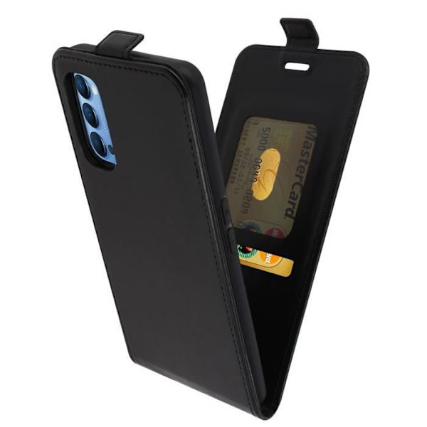 Fodral - AVIZAR - Oppo Reno 4 - Heltäckande skydd - Ekoleder - Svart Svart