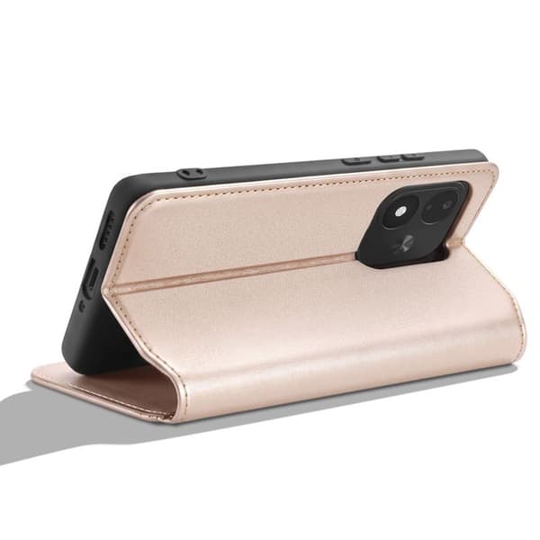 Fodral med lock för Redmi Note 17 Ställfunktion Klassisk Edition Guld Gul